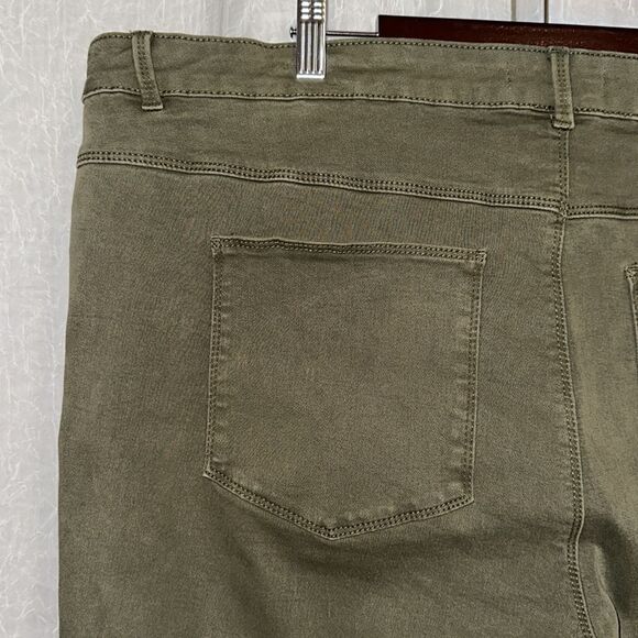 Breakers 24 Camo Olive Moth Army Green Stretch Denim Jeans - Picture 9 of 13